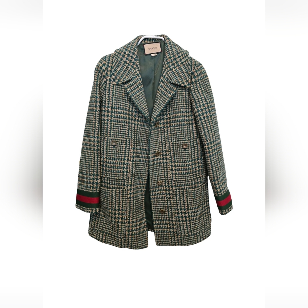Gucci Green Plaid Coat
